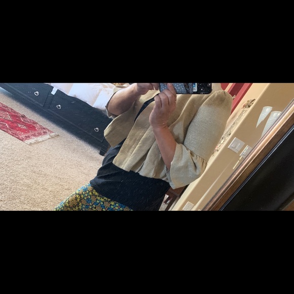 Diane von Furstenberg beige/gold shimmer jacket 6 - Picture 3 of 7